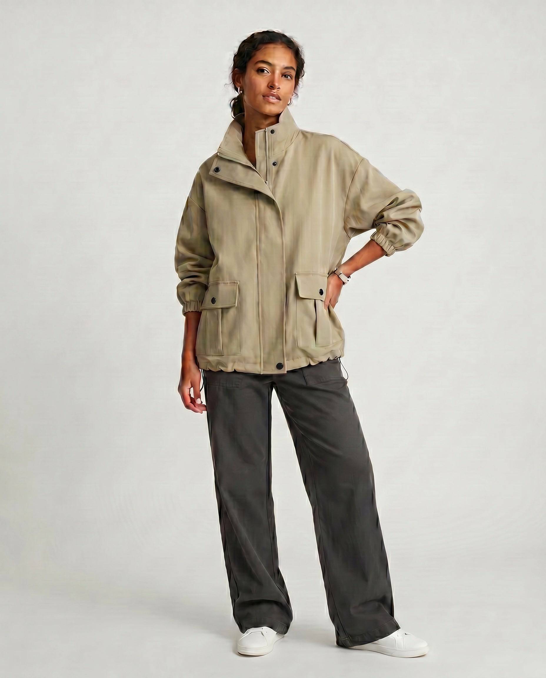 ROMAR oversized utility windbreaker jacket with adjustable hood and multiple pockets, designed for outdoor wear