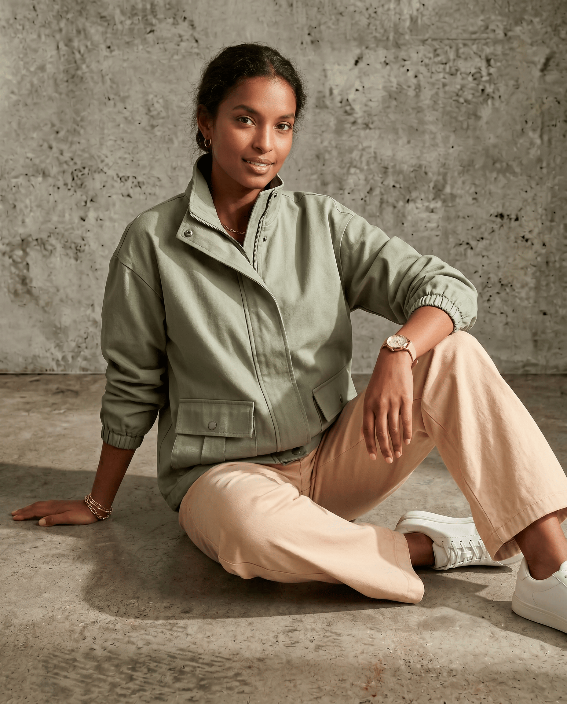 ROMAR oversized utility windbreaker jacket with adjustable hood and multiple pockets, perfect for casual outdoor wear.