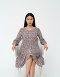 ROMAR Meadow Ditsy Floral Smock Dress with ruffled neckline and lightweight fabric, perfect for casual summer wear.