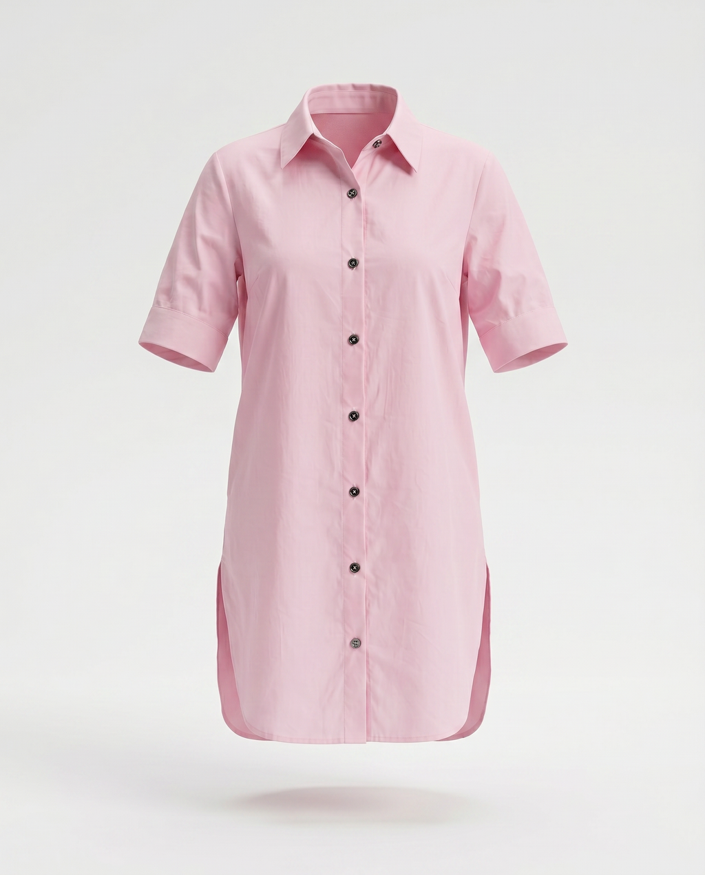 ROMAR Soleil short sleeve shirt dress, lightweight cotton dress with a button-up front and classic collar, casual summer style