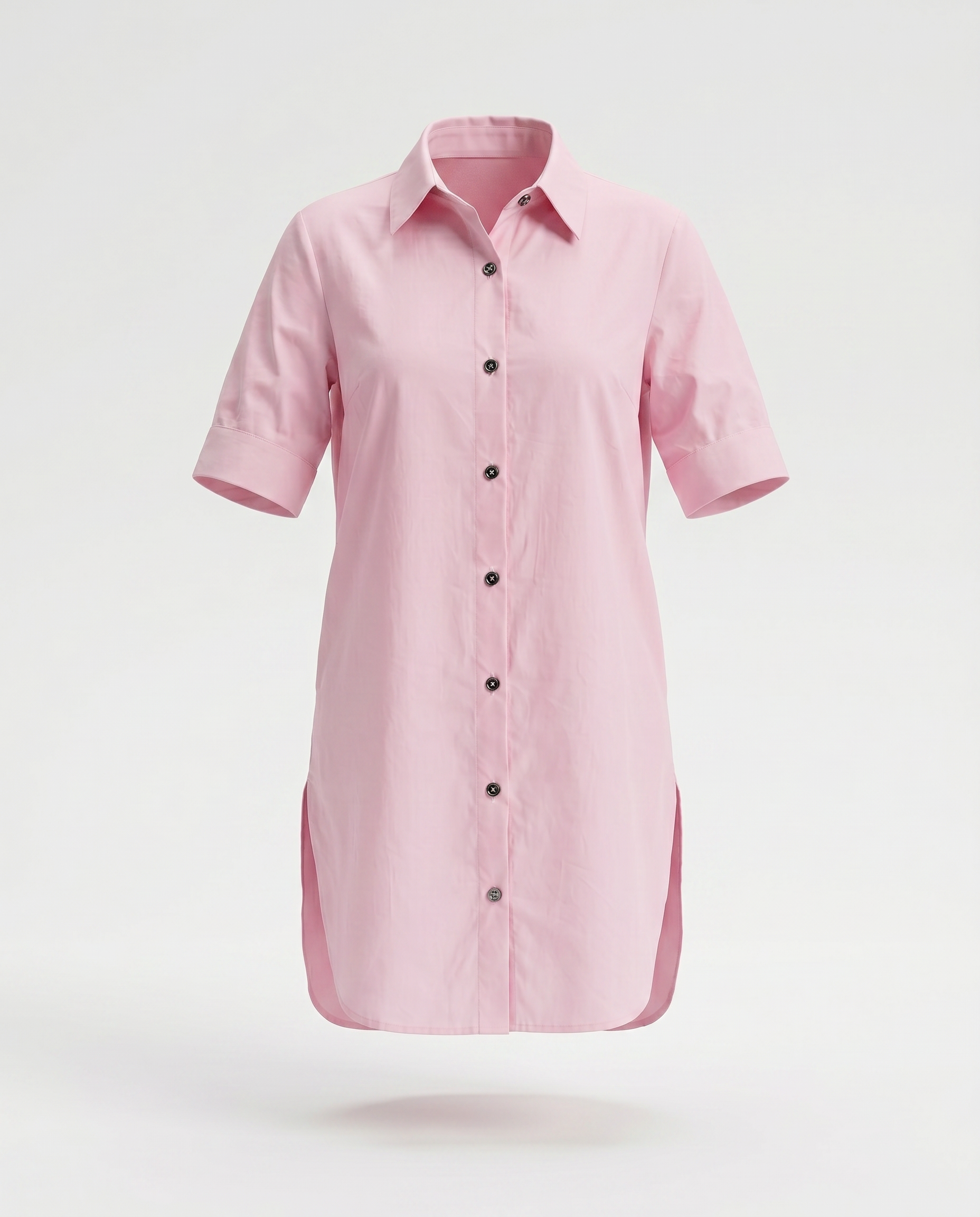 ROMAR Soleil short sleeve shirt dress, lightweight cotton dress with a button-up front and classic collar, casual summer style
