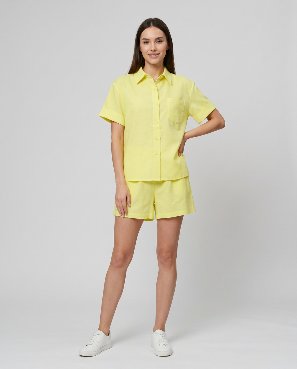 ROMAR Soleil linen shirt and shorts co-ord set featuring lightweight jackets in soft, breathable fabric, perfect for summer wear.