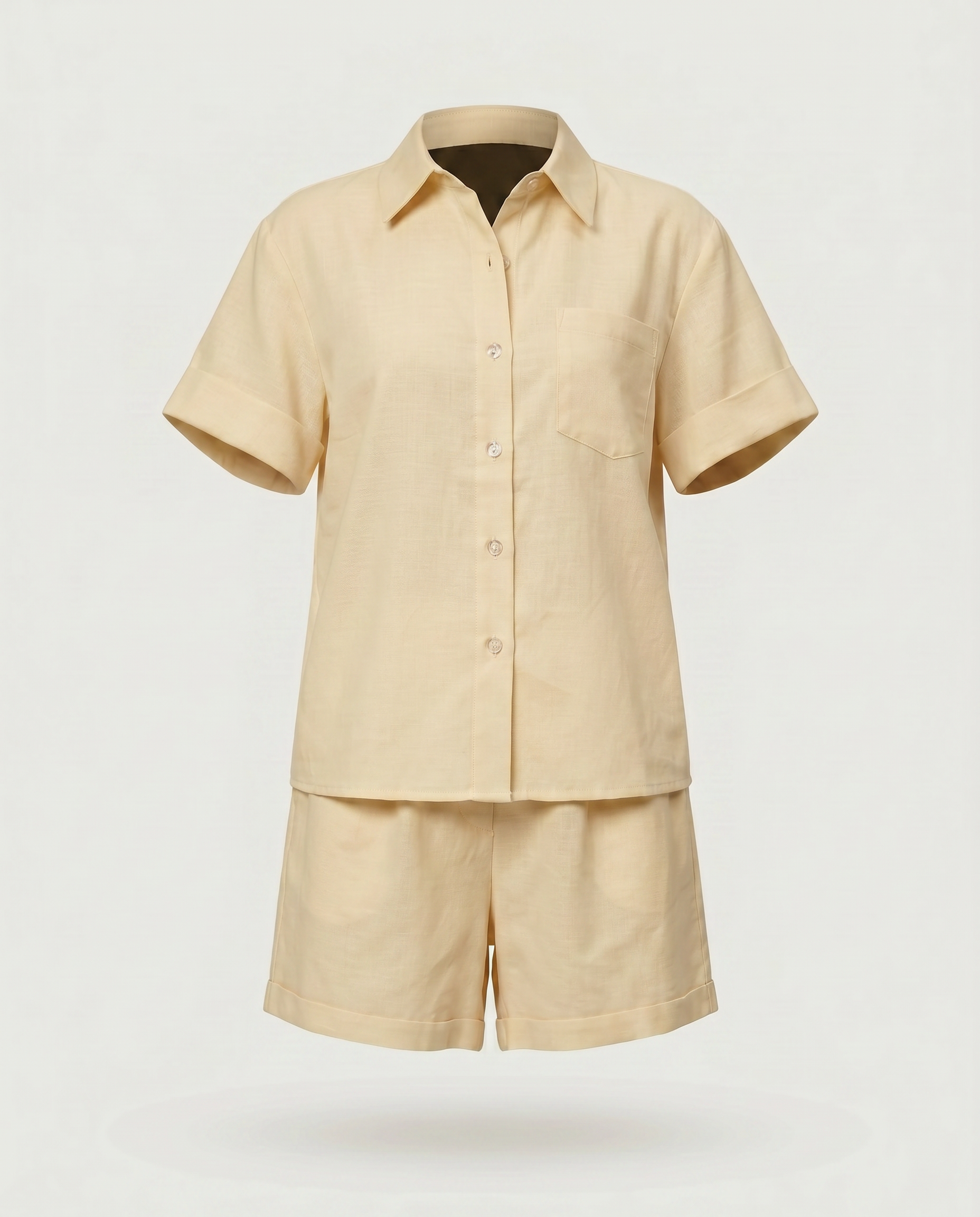 ROMAR Soleil linen shirt and shorts co-ord set, stylish linen jackets with matching shorts for a casual summer look