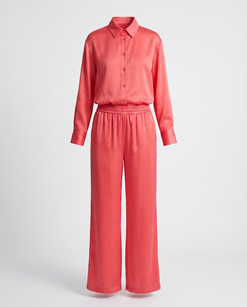 ROMAR Lumière Satin Co-ord Set tops featuring smooth satin fabric and stylish design, perfect for a chic, coordinated look.