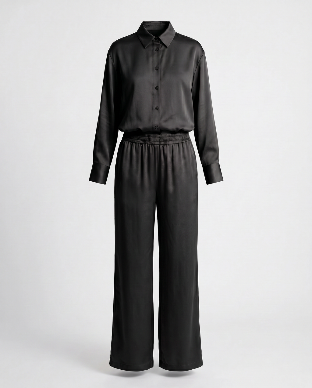 ROMAR Lumière Satin Co-ord Set tops featuring silky fabric and stylish design, perfect for chic, coordinated outfits.
