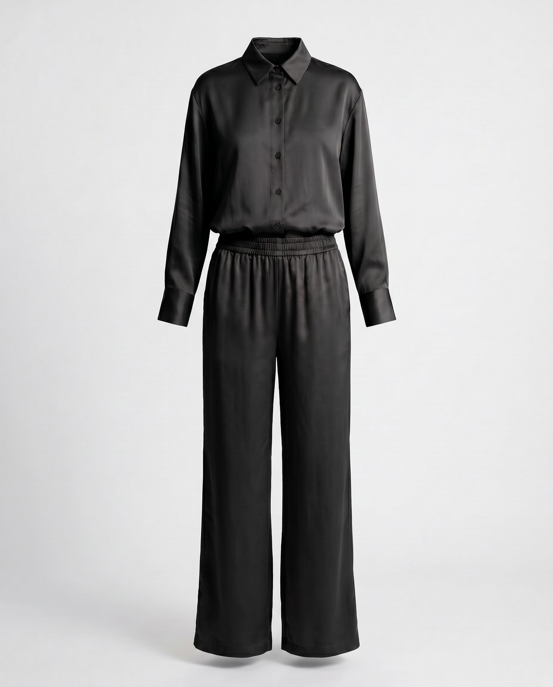 ROMAR Lumière Satin Co-ord Set tops featuring silky fabric and stylish design, perfect for chic, coordinated outfits.