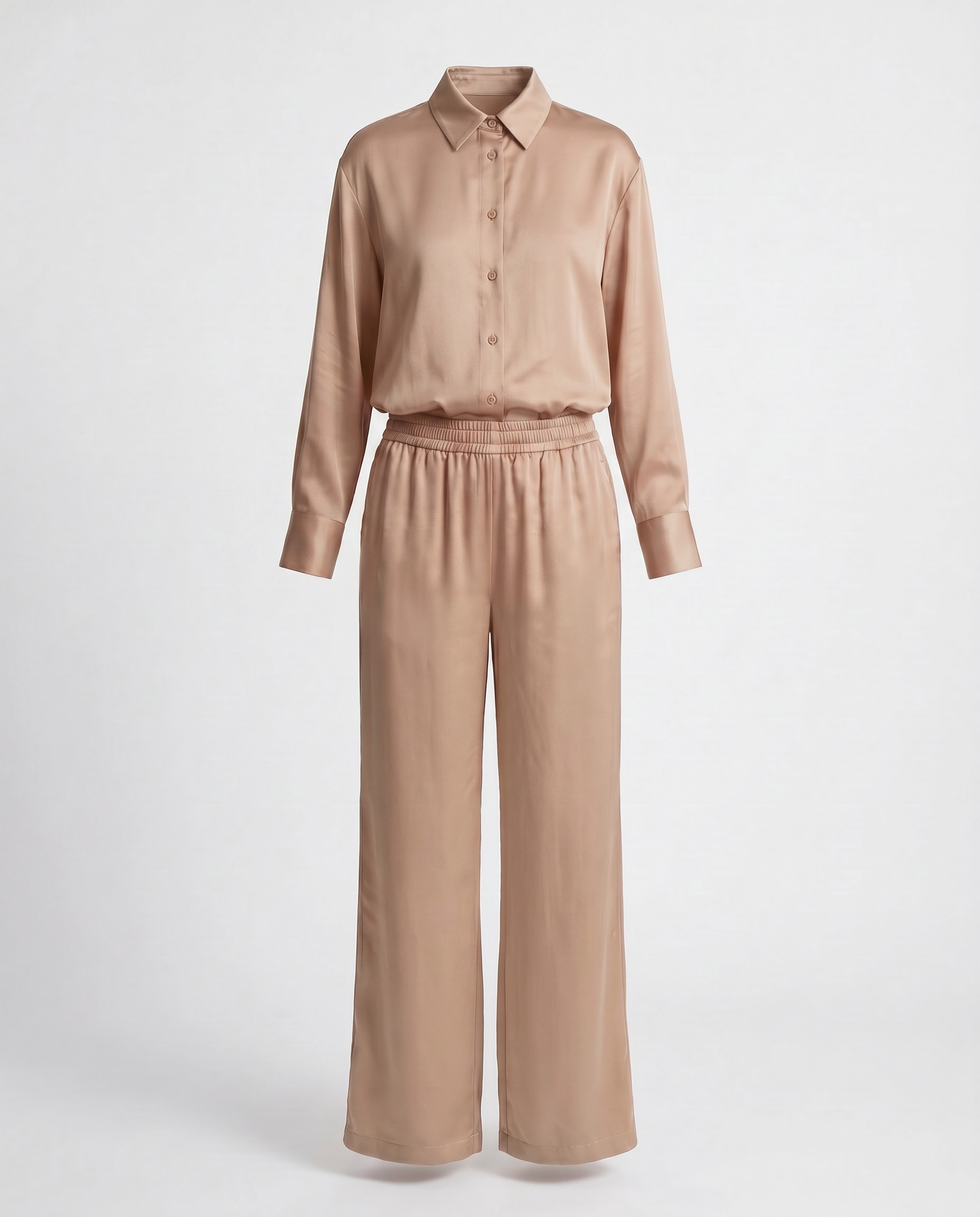 ROMAR Lumière Satin Co-ord Set tops, stylish satin fabric with a sleek design, perfect for chic and comfortable outfits.