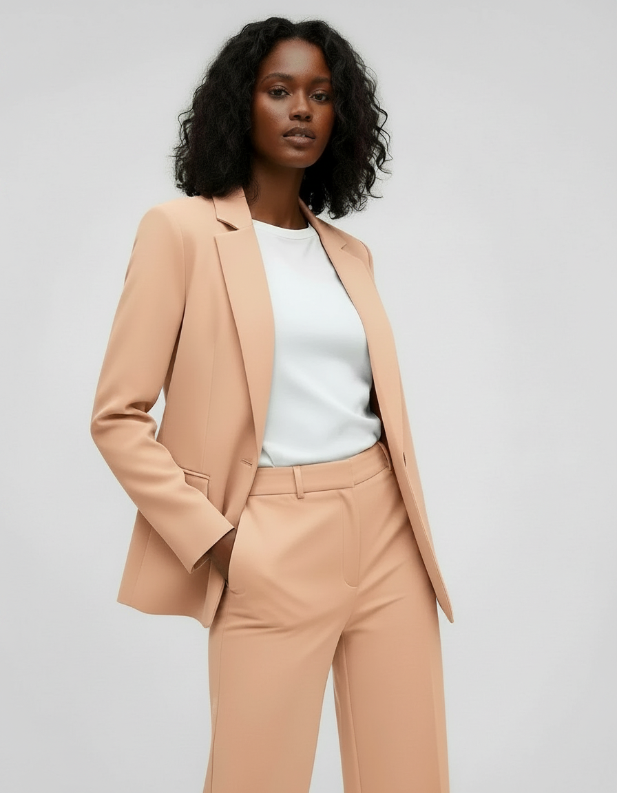 ROMAR tailored single-button blazer for women, stylish jacket with a sleek fit and classic design, perfect for formal or casual wear.