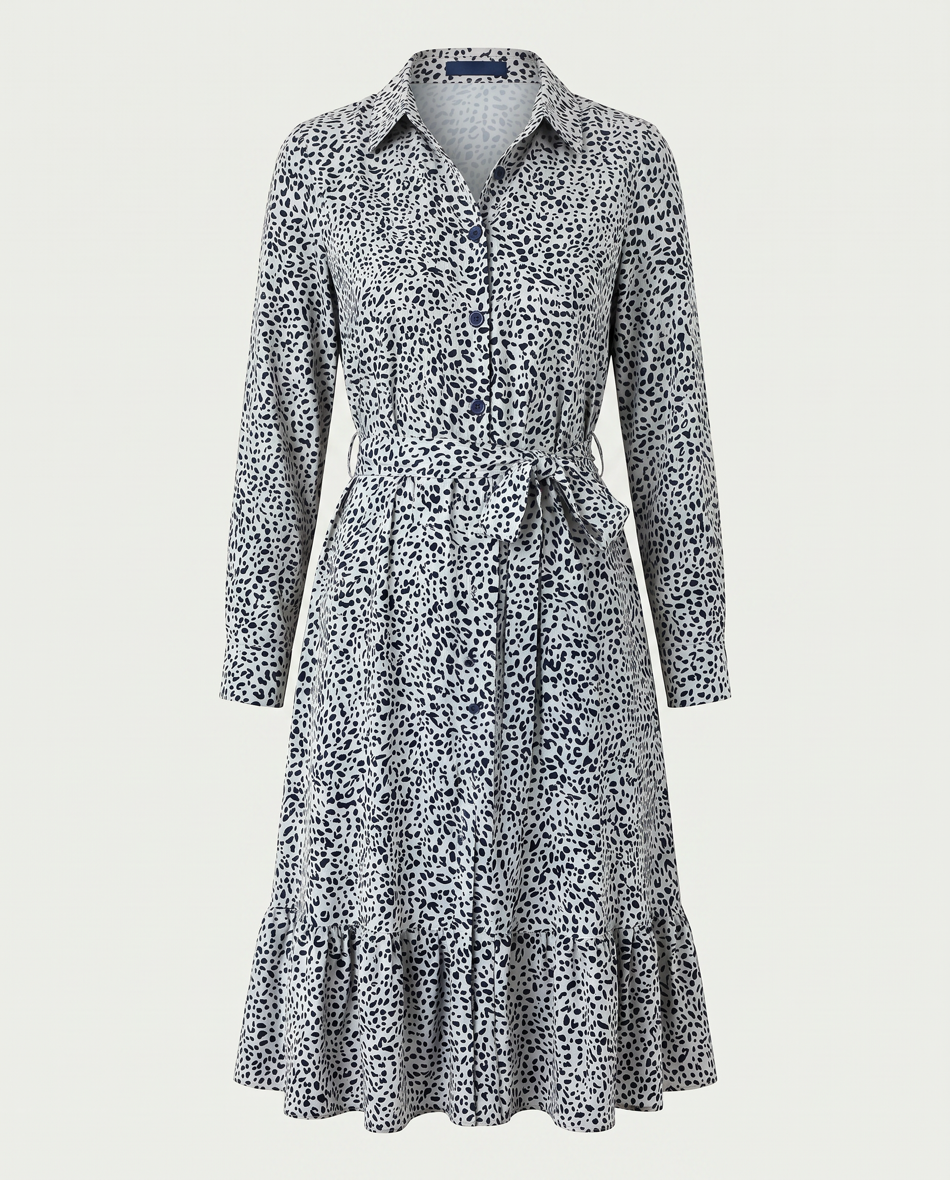 ROMAR Savanna Shirt Midi Dress featuring a relaxed fit, button-front, and soft fabric, displayed on a hanger.