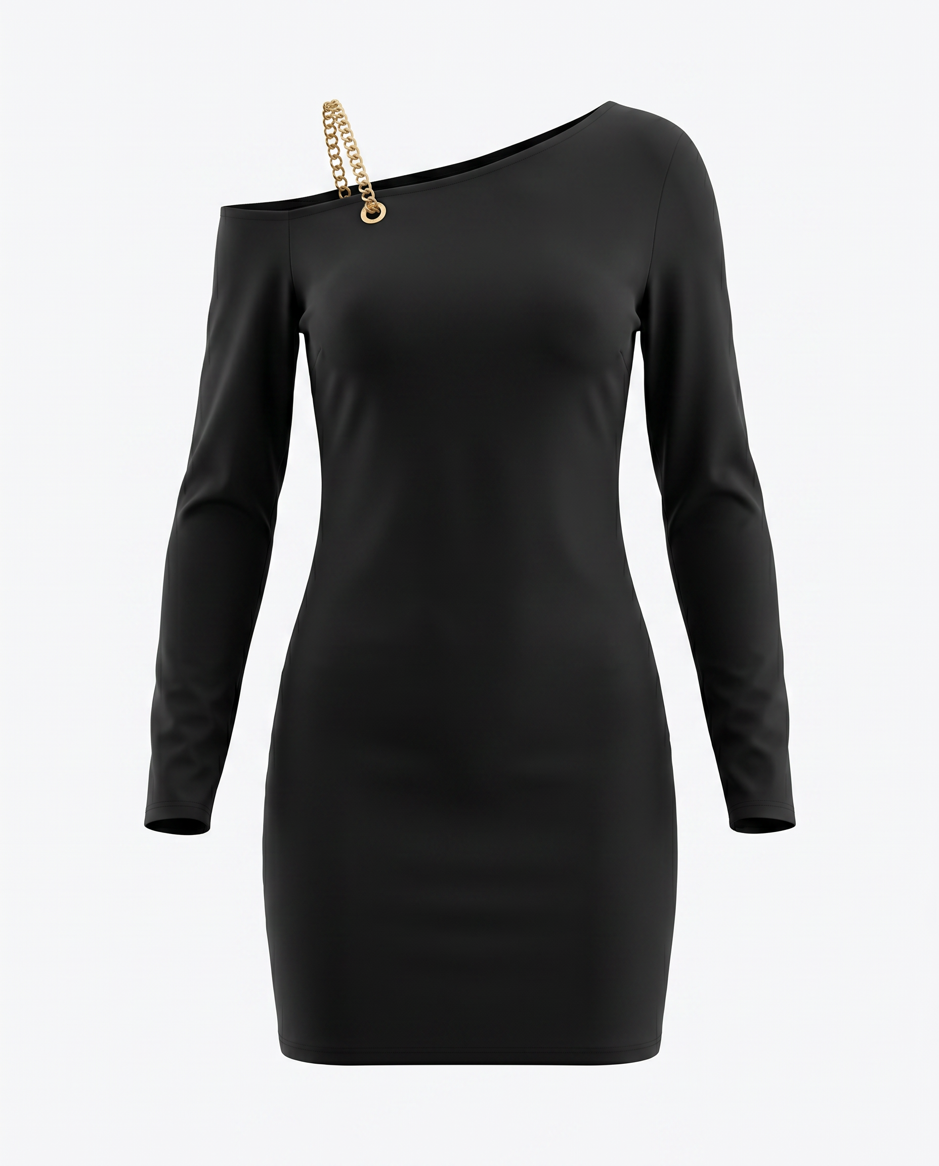 Chain Strap Cold Shoulder Bodycon Dress