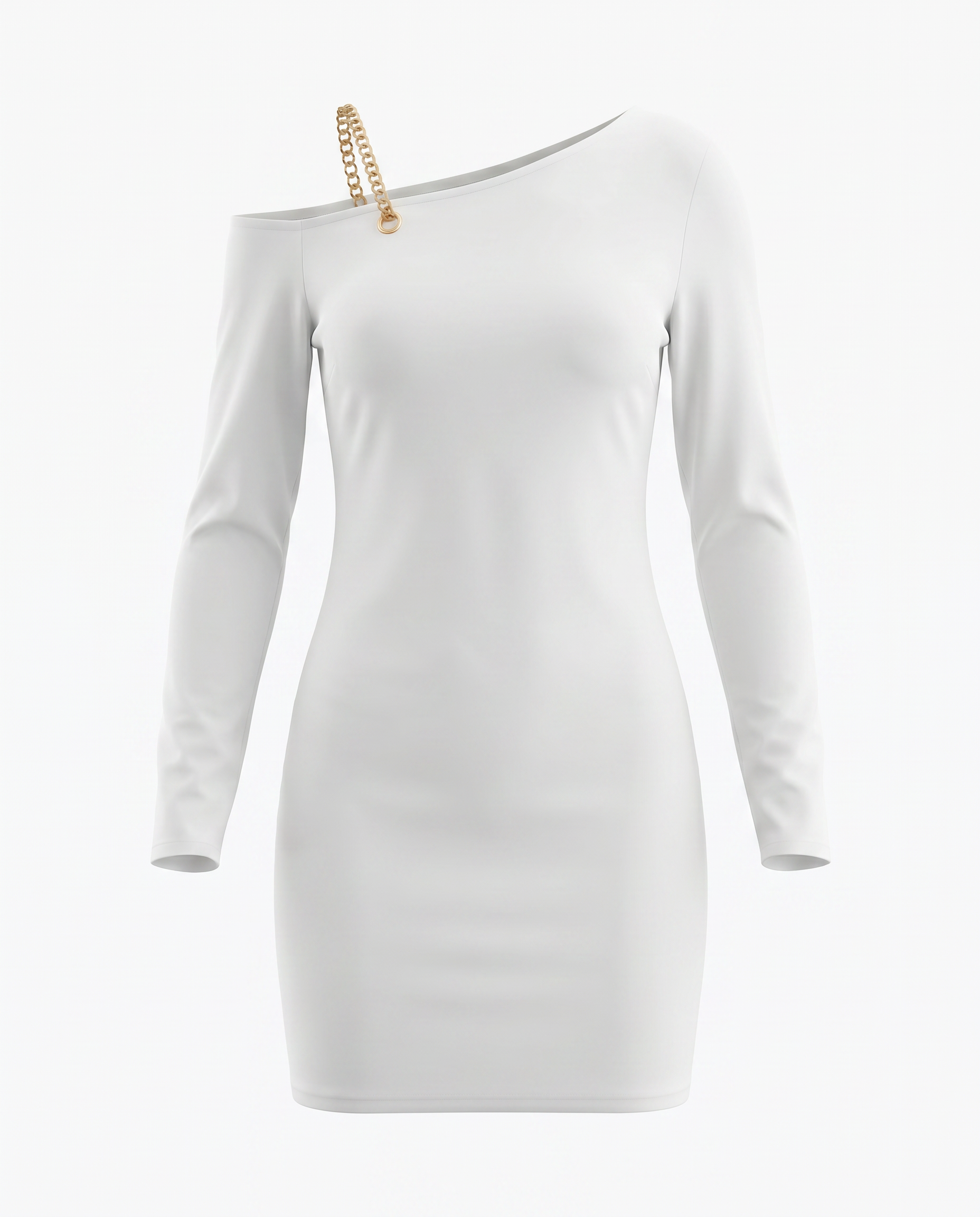 Chain Strap Cold Shoulder Bodycon Dress