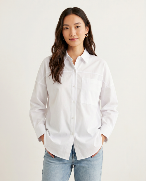 Romar Atelier oversized cotton shirt, stylish casual top with a relaxed fit and button-front design, perfect for everyday wear.
